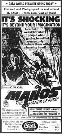 locandina del film MANOS: THE HANDS OF FATE