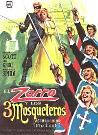 locandina del film ZORRO E I TRE MOSCHETTIERI